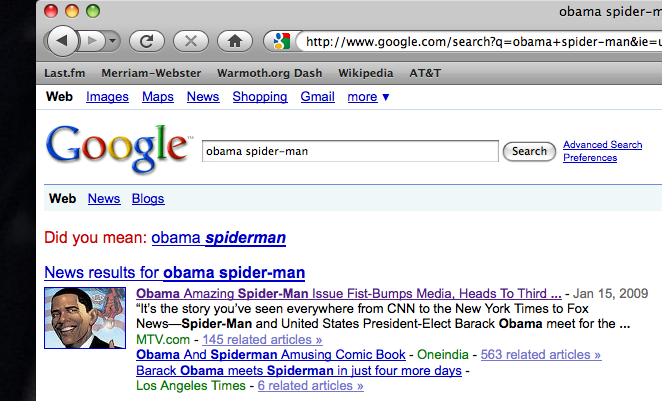 Obama Spider-Man Taken at approximately 12:15 AM on January 17, 2009